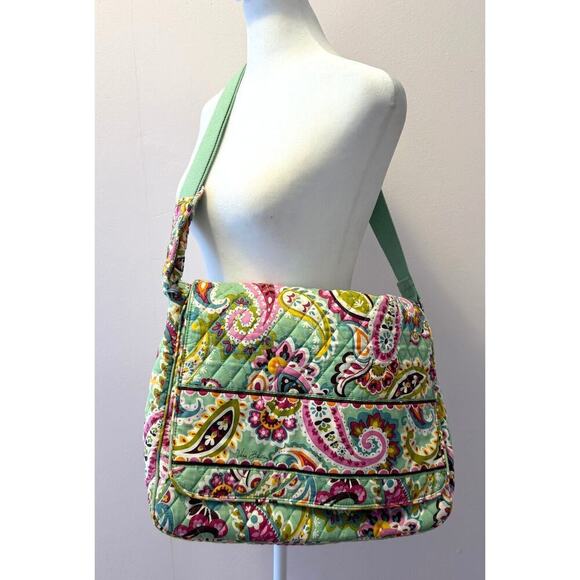 VERA BRADLEY Tutti Frutti Paisley Quilted Cotton Diaper Shoulder Laptop Bag - Picture 1 of 6
